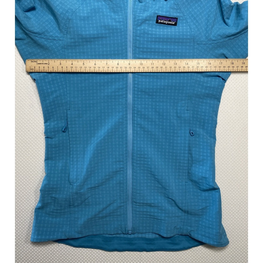 Patagonia Women's XS R1 TechFace Hoodie Zip Jacket Mako Blue Grid - Picture 4 of 5
